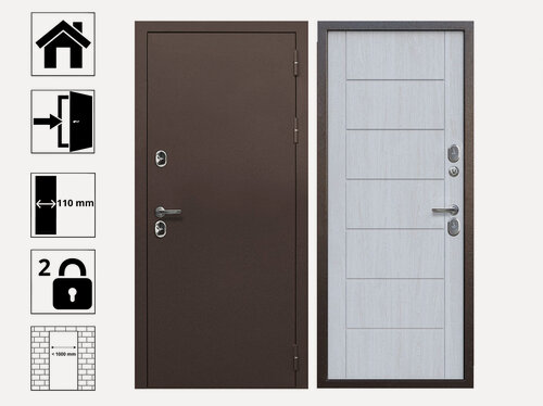 Изображение товара Дверь Ferroni 11 см ISOTERMA Медный антик Астана милки 960R входная утепленная