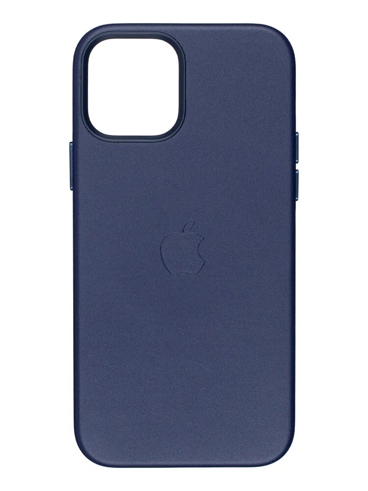 Кожаный чехол Leather Case для iPhone 12 / iPhone 12 Pro с MagSafe, Midnight Blue