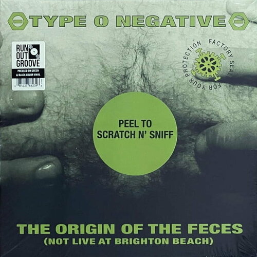виниловые пластинки run out groove roadrunner records type o negative the origin of the feces not live at brighton beach 2lp Виниловая пластинка TYPE O NEGATIVE / THE ORIGIN OF THE FECES - GREEN & BLACK VINYL (2LP)