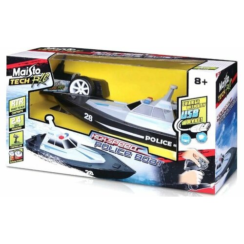 Лодка на радиоуправлении Maisto Speed Boat (USB Ver.) 2.4 GHz 82196 RC-Police Boat лодка на радиоуправлении maisto hydro blaster boat 2 4ghz 82763