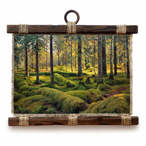 Панно Универсальный свиток / Иван Шишкин Старый валежник, А4 / Декор для стен / Картина на холсте / Подарок маме / Подарок бабушке / Панно настенное