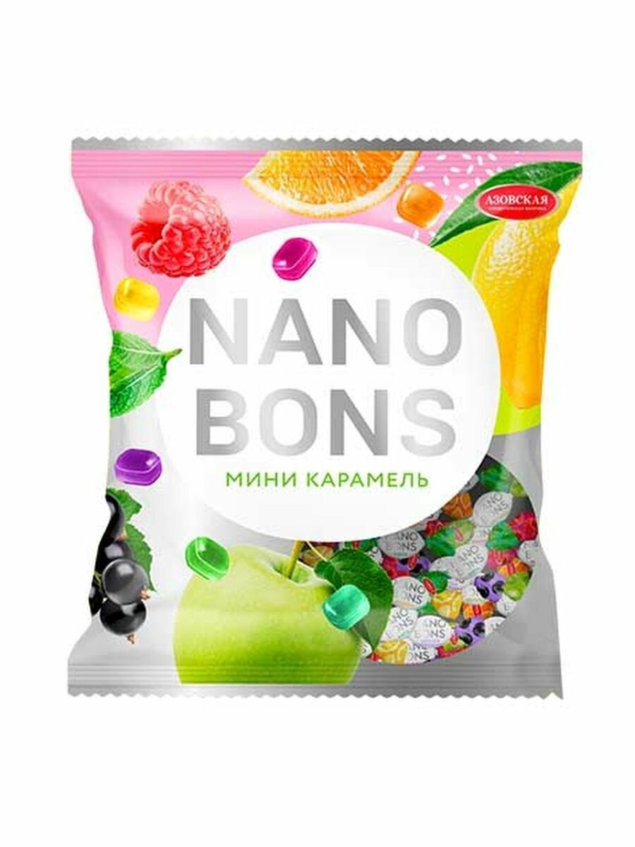 Карамель леденцовая "NANOBONS" 150 гр, Азовская фабрика