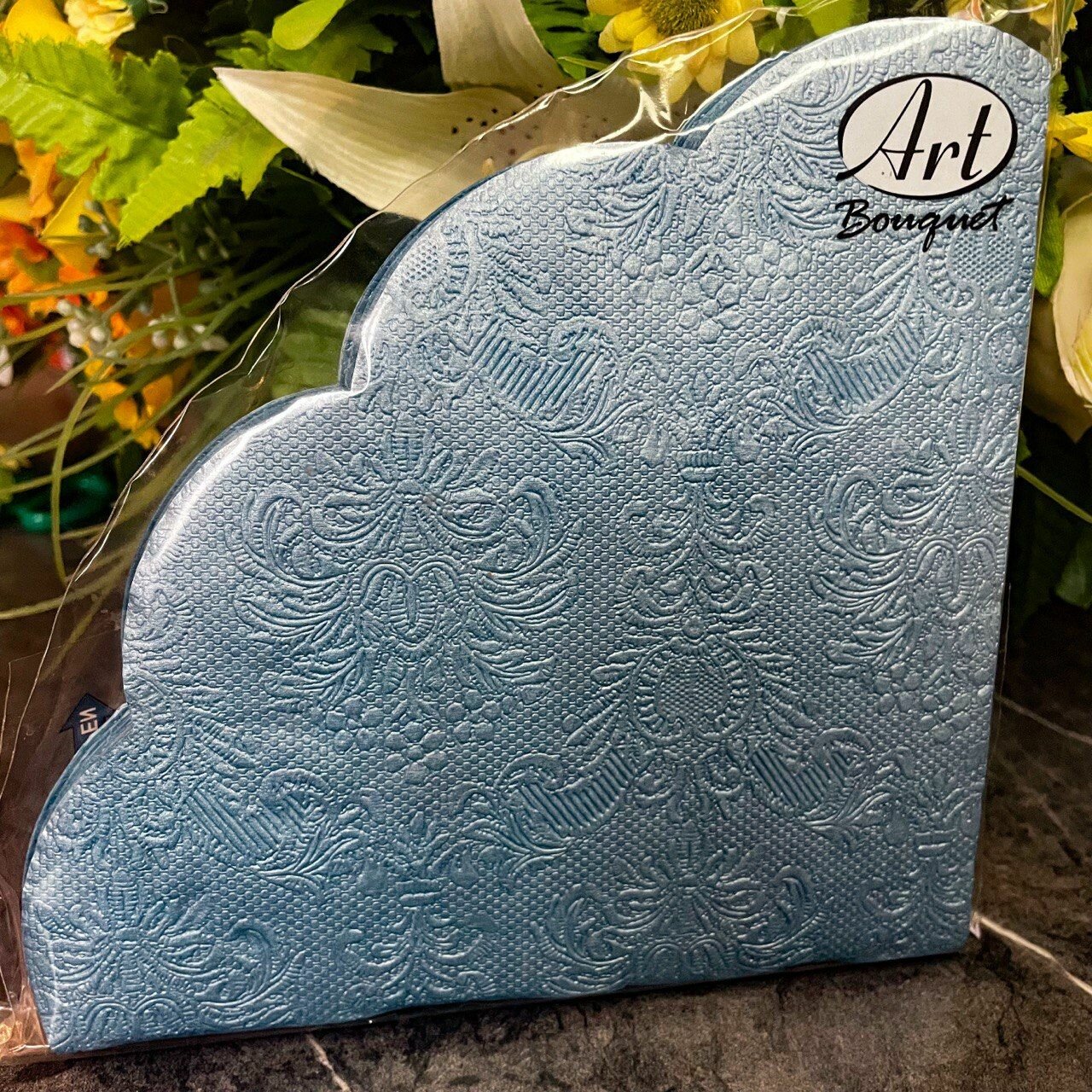 фото Салфетки Desna Круглые Барокко Перламутровый Голубой