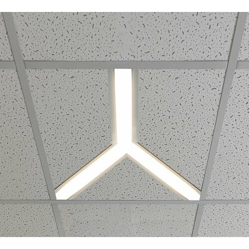 Светильник светодиодный линейный для подвесного потолка армстронг 45Вт, 595х595мм, Y-образный