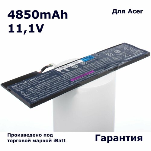 Аккумулятор iBatt 4850mAh, для Aspire M3 Iconia Tab W700 M3-581TG M5 M5-581TG M3-581T TimelineUltra Travelmate P645 M5-581T 128Gb аккумулятор для ноутбука acer aspire m3 m5 w700 ap12a3i 11 1v 4500mah 50wh черный oem