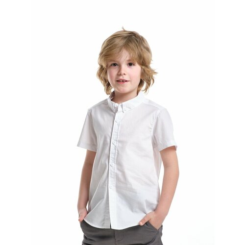 Школьная рубашка Mini Maxi, размер 146, белый рубашка mini maxi размер 146 синий
