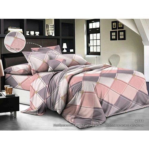 Постельное белье Евро Люксония бязь Квадраты 2977₽