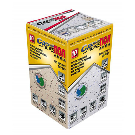 фото Сделай ПОЛ аква белый эпоксидное 2-ух компонентное покрытие на водной основе, база А (10 кв. м)