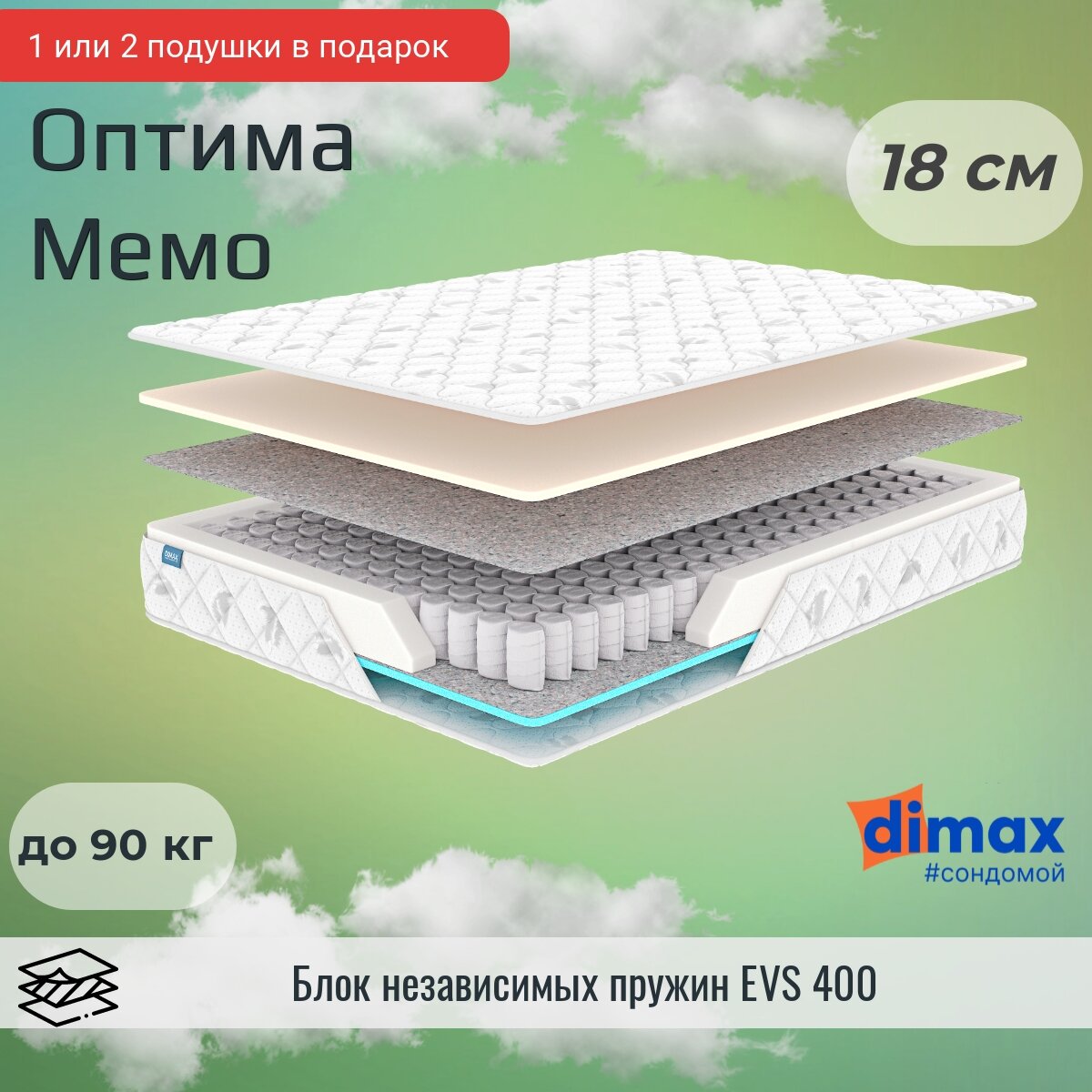 Матрас Dimax Оптима Мемо 80х190