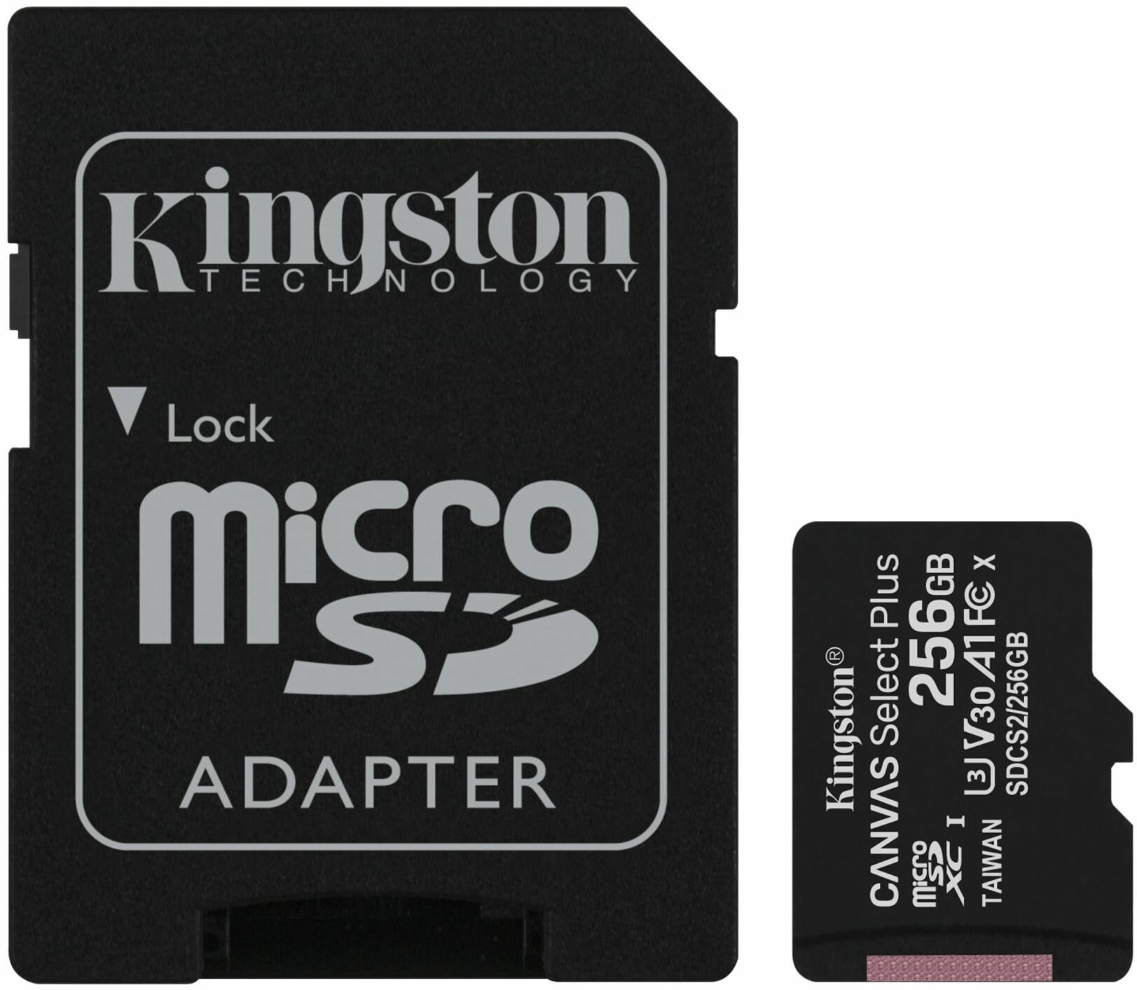 Карта памяти Kingston microSDXC Canvas Select Plus Class 10 UHS-I U3 (100/85MB/s) 256GB