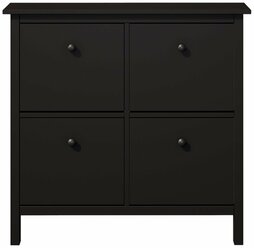 Шкаф для обуви/ обувница в прихожую Хемнэс Hemnes/ Кымор, 106х101х22 см, черный