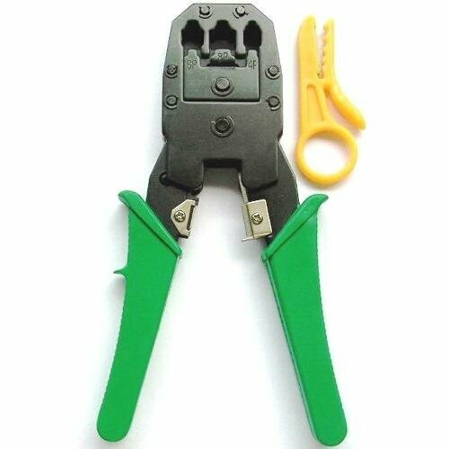 Клещи обжимные RJ Atcom AT8097 кримпер нструмент для сетевых и телефонных вилок RJ-45 RJ-12 8P 6P 4P 650₽