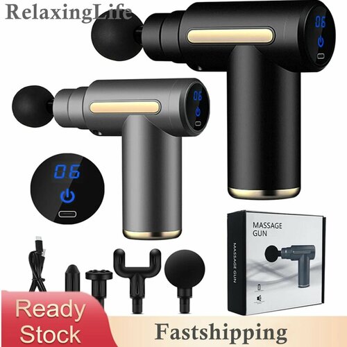 Перкуссионный массажер Mini с 30 режимами и съемными насадками