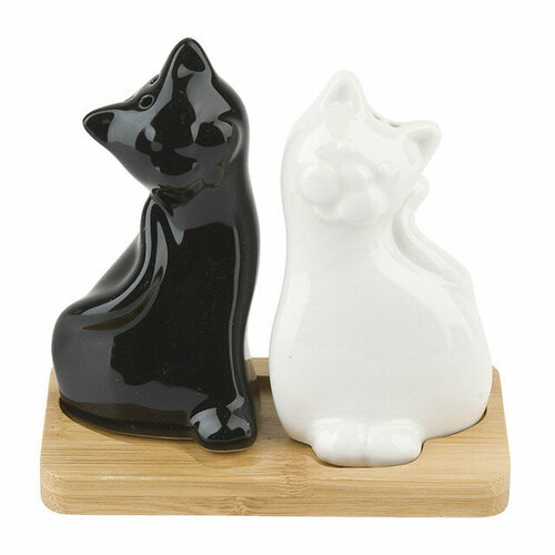 Набор для специй nouvelle home naturel 2 предмета на подставке фарфор бамбук 1821₽