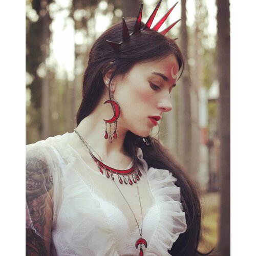 Серьги KATE SHO, стекло, красный