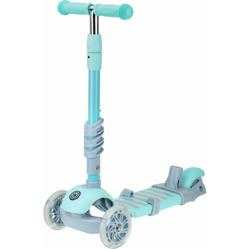 VELOBIBI 3-х колесный Dynamic (3 в 1 кол.120/96 мм и PU+PVC со свет, до 40кг) голубой И-9969 ПП-00216361