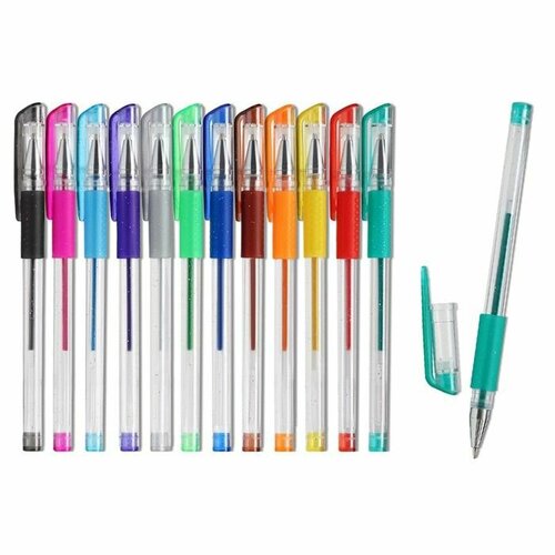 Набор гелевых ручек 12 штук с резиновым держателем 671₽