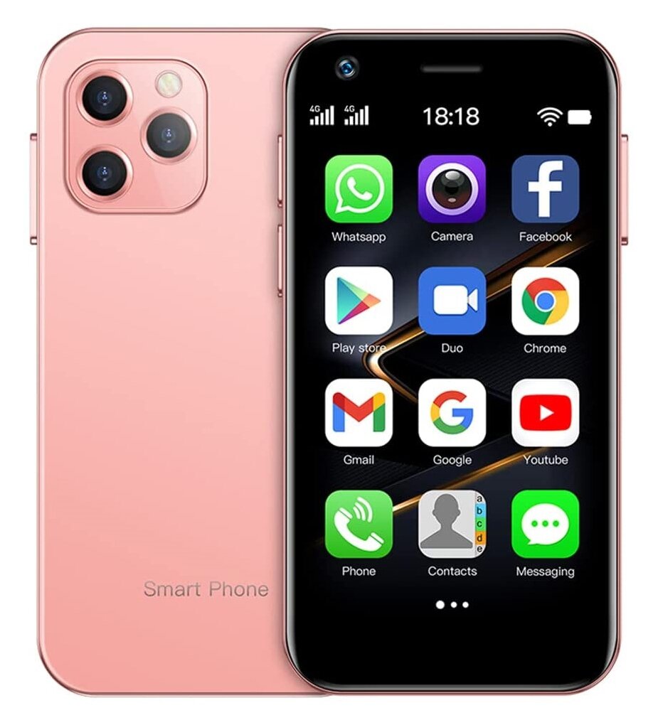 Мини смартфон 4G 2 sim Soyes XS12 MT6737 3+32 гб 3" Android 9.0 розовый