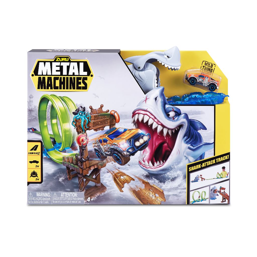 Машинка ZURU Трек Акула Metal Machines разноцветный 40 см / зуру