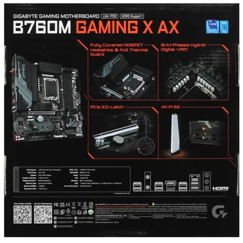 Материнская плата Gigabyte B760M GAMING X AX, Soc-1700, Intel B760, mATX - фото №16