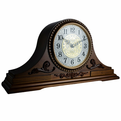 Деревянные настольные каминные часы с мелодией и боем