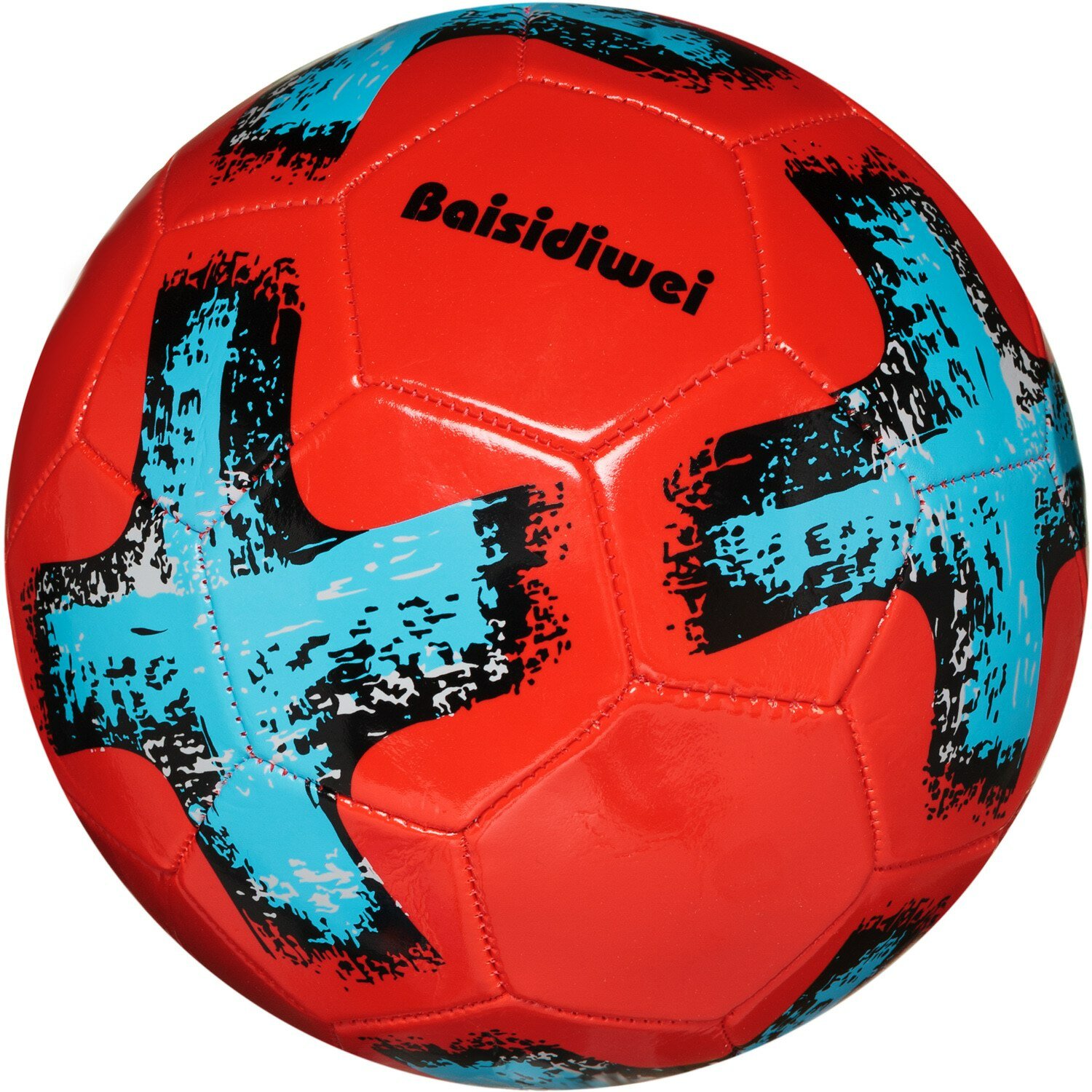 Мяч футбольный Junfa Крест красно-голубой 23 см WA-34932/красно-голубой