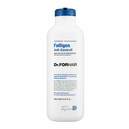 Шампунь для волос против перхоти Folligen Anti-dandruff Shampoo Dr For Hair, 500 мл