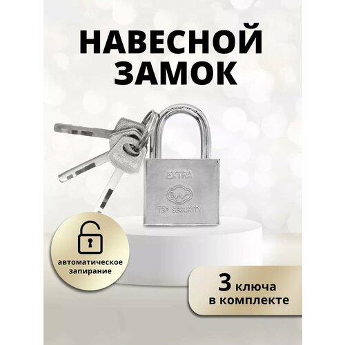 Замок навесной для шкафчика 30мм 3ключа серебрянный 184₽