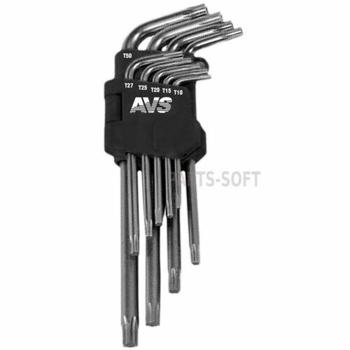 AVS A40158S A40158S_Набор ключей торцевых изогнутых TORX 9 предметов (T10-T50) АVS TXL-9 набор ключей торцевых изогнутых коротких torx 9 предметов t10 t50 avs txs 9