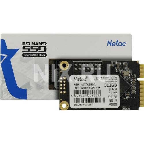 Накопитель SSD Netac mSATA 5130 512Гб SATA (NT01N5M-512G-M3X)