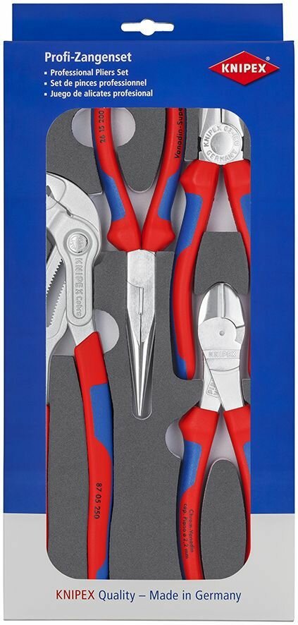 Набор ШГИ KNIPEX Basic Chrom в ложементе, 4 пр, KN-0305180/2615200/7405180/8705250 KN-002001V17