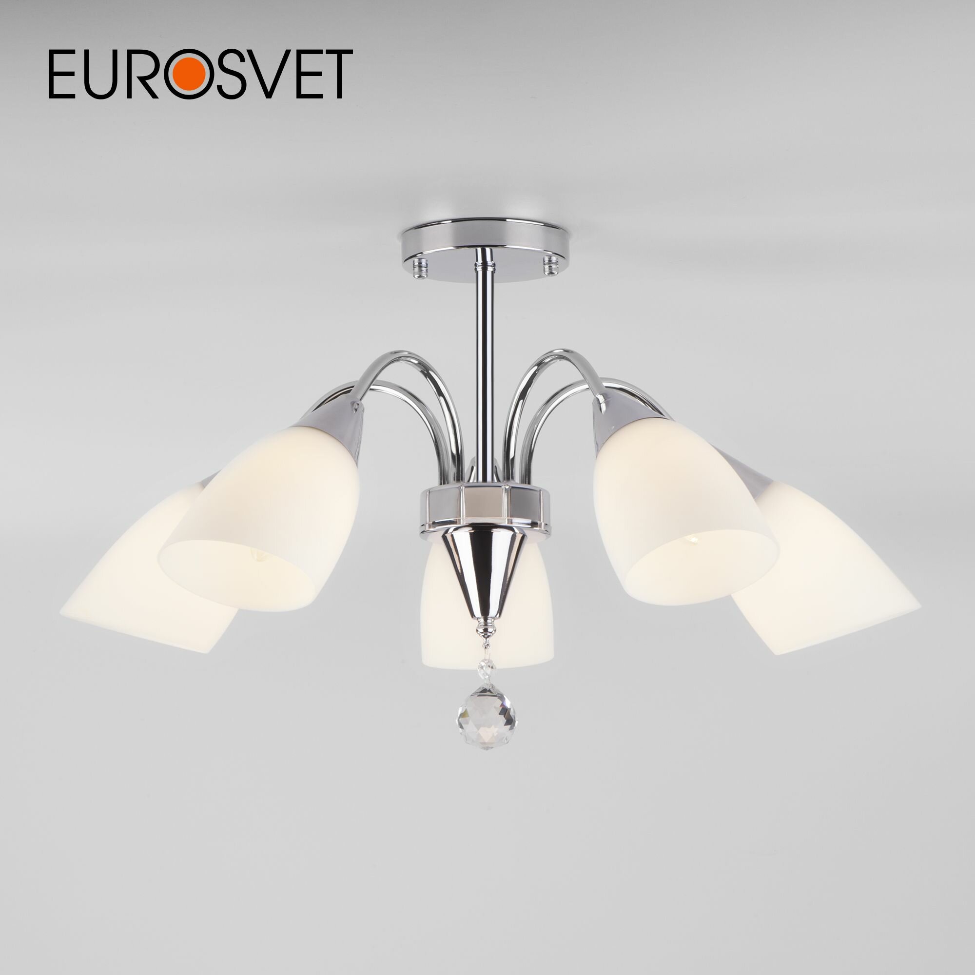 Люстра Eurosvet 30149/5, E27, 200 Вт, кол-во ламп: 5 шт., цвет: хром