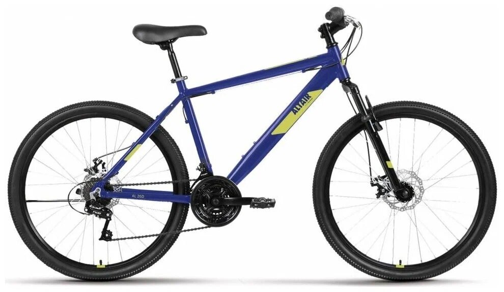 Велосипед горный FORWARD 26 ALTAIR AL D, RBK22AL26194, 2022 (рама 18) синий/кремовый