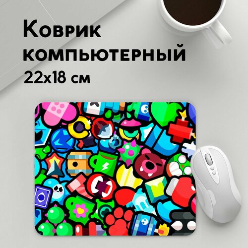 Коврик для мышки прямоугольный 220x180x3мм Геймерам Brawl Stars 699₽