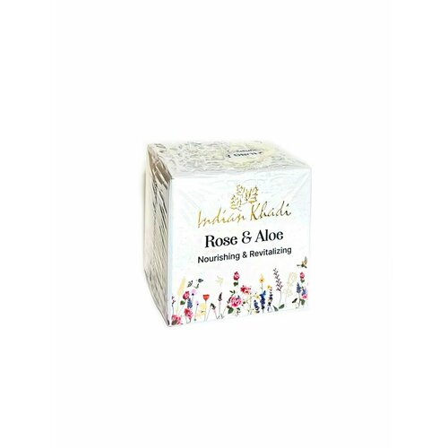 Indian Khadi Крем для лица питательный и восстанавливающий с Розой и Алоэ F.C.Rose & Aloe Индиан Кхади, 50г