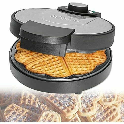 Вафельница bmf-versand в форме сердца с тканью для ухода Вафельница Прочное антипригарное покрытие мощностью 1000 Вт Вафли с защитой от перегрева Лампа для выпечки из нержавеющей стали для вафель-сердечек 1376000₽