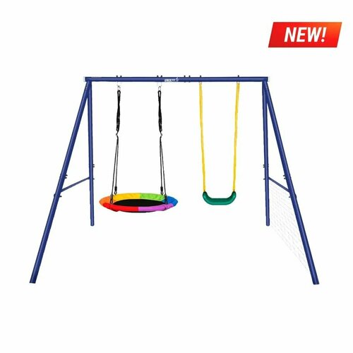 Качели уличные с воротами UNIX Kids двойные 80+40 см Color