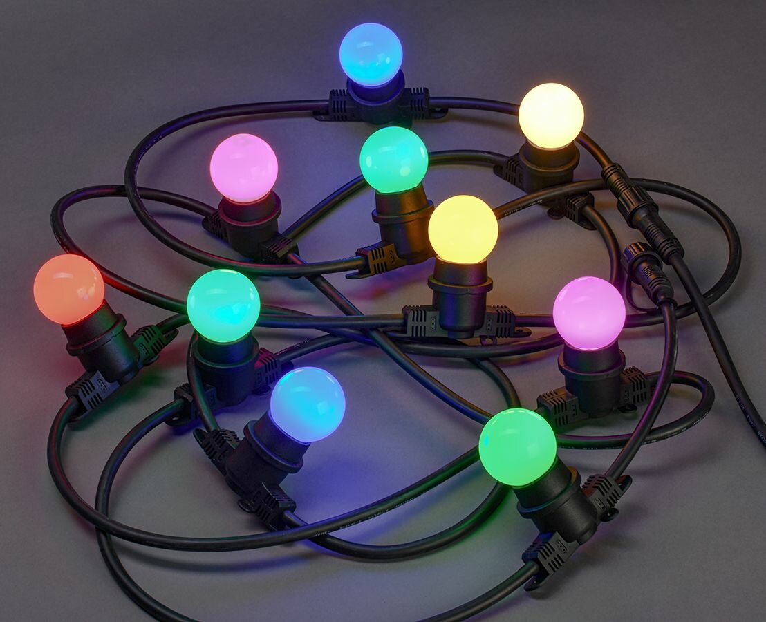 Гирлянда белт-лайт 5м 10RGB IP65 черный шнур 3м 230В тр. IEK