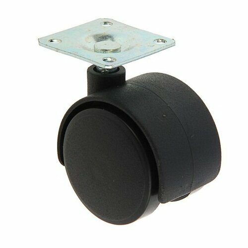 Колесо мебельное викарт 50 мм поворотное, черный пластик