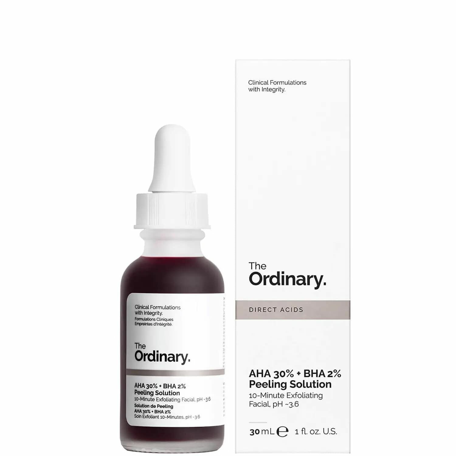 The Ordinary Кислотный Пилинг для лица AHA 30% + BHA 2% Peeling Solution, 30ml