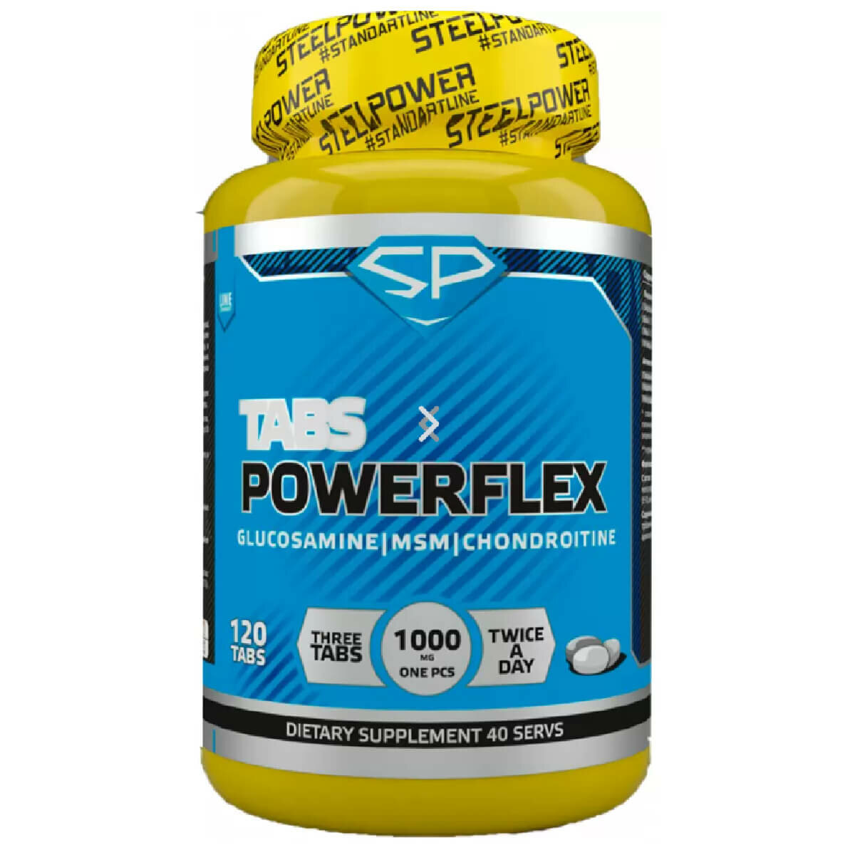 Хондропротектор для суставов и связок POWERFLEX (Глюкозамин Хондроитин), 120 таблеток, STEELPOWER