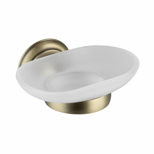 Мыльница настенная с бронзовым креплением к стене, стеклянная