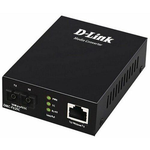 D-Link DMC-F02SC/B1A Медиаконвертер из 100BASE-TX по витой паре в 100BASE-FX по многомодовому волокну (2км, SC)