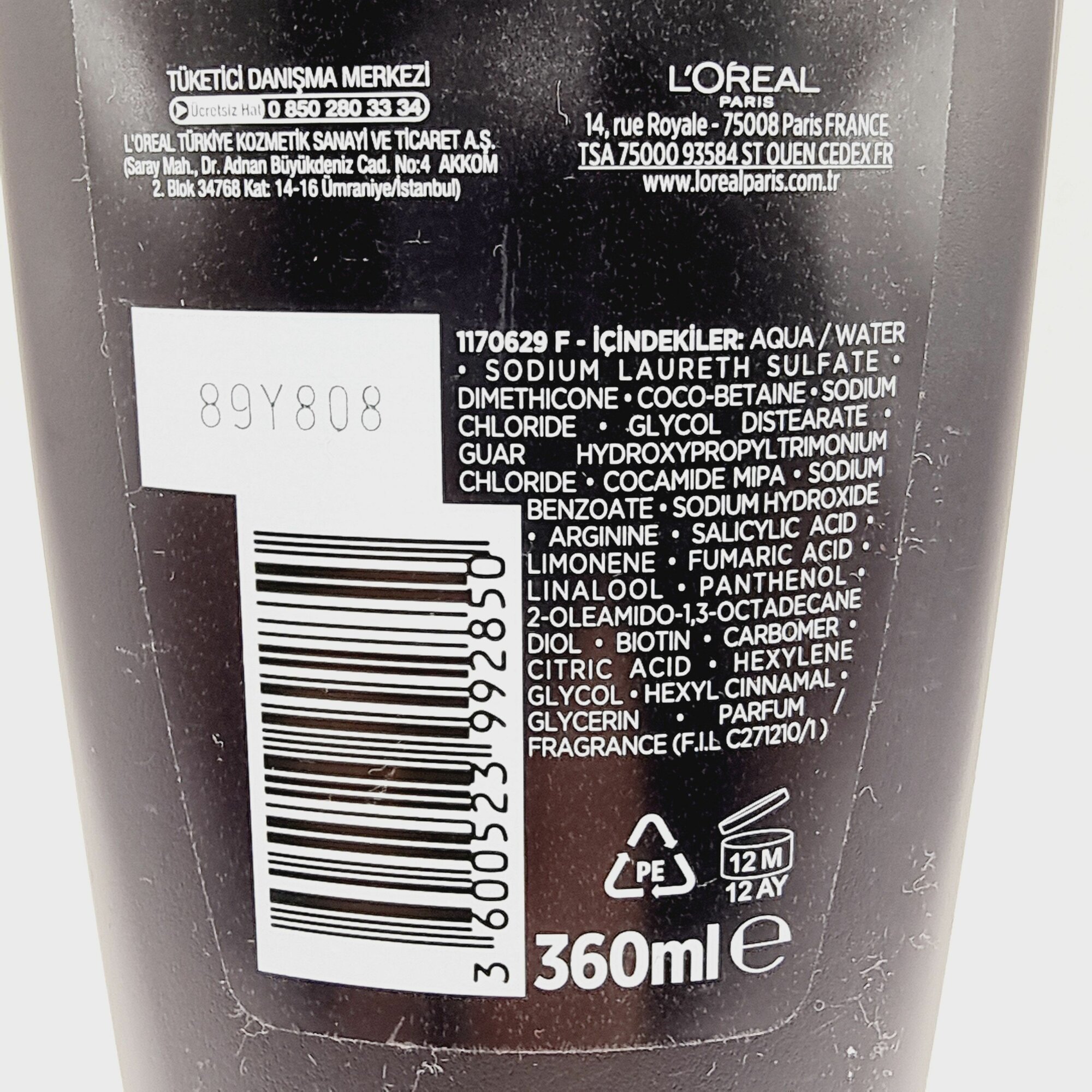 L'Oreal Paris Шампунь от выпадения волос Elseve с биотином провитамином В5 и аргинином, 360 мл (Франция) — фото 1