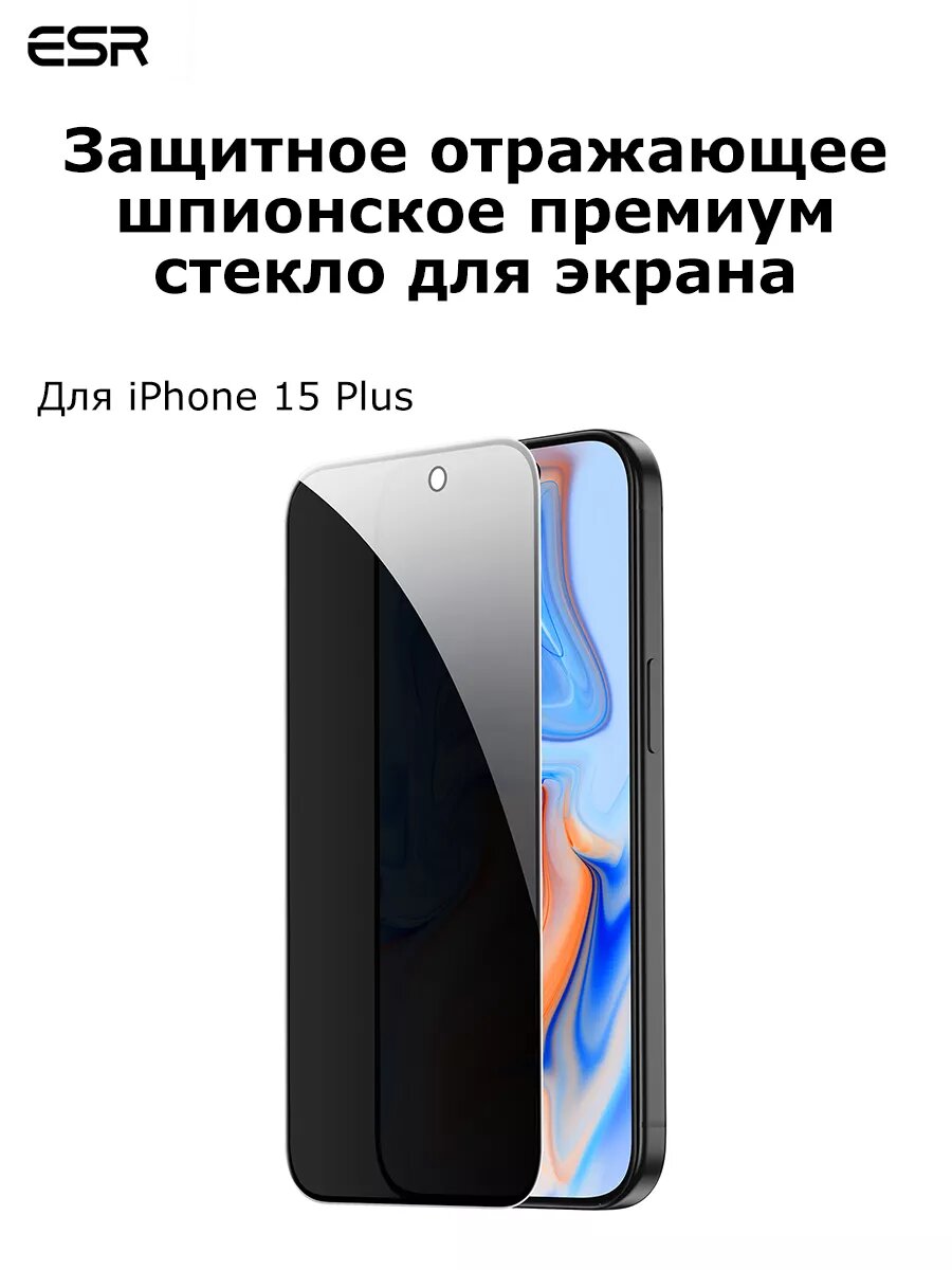 Защитное стекло на iphone 15 Plus антишпион