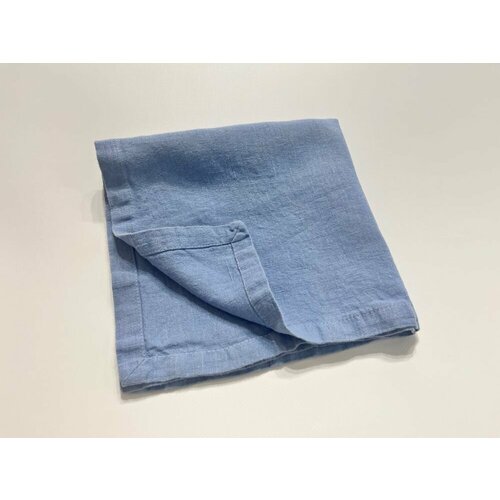 50х50 Льняная салфетка на стол голубая Winter Blue