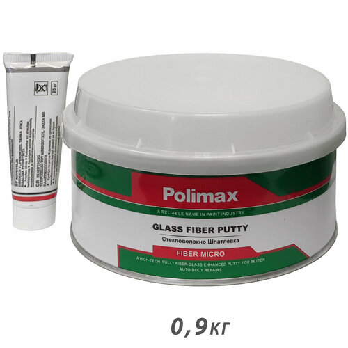 Шпатлевка со стекловолокном GLASS MICRO зеленая POLIMAX (0,9кг)