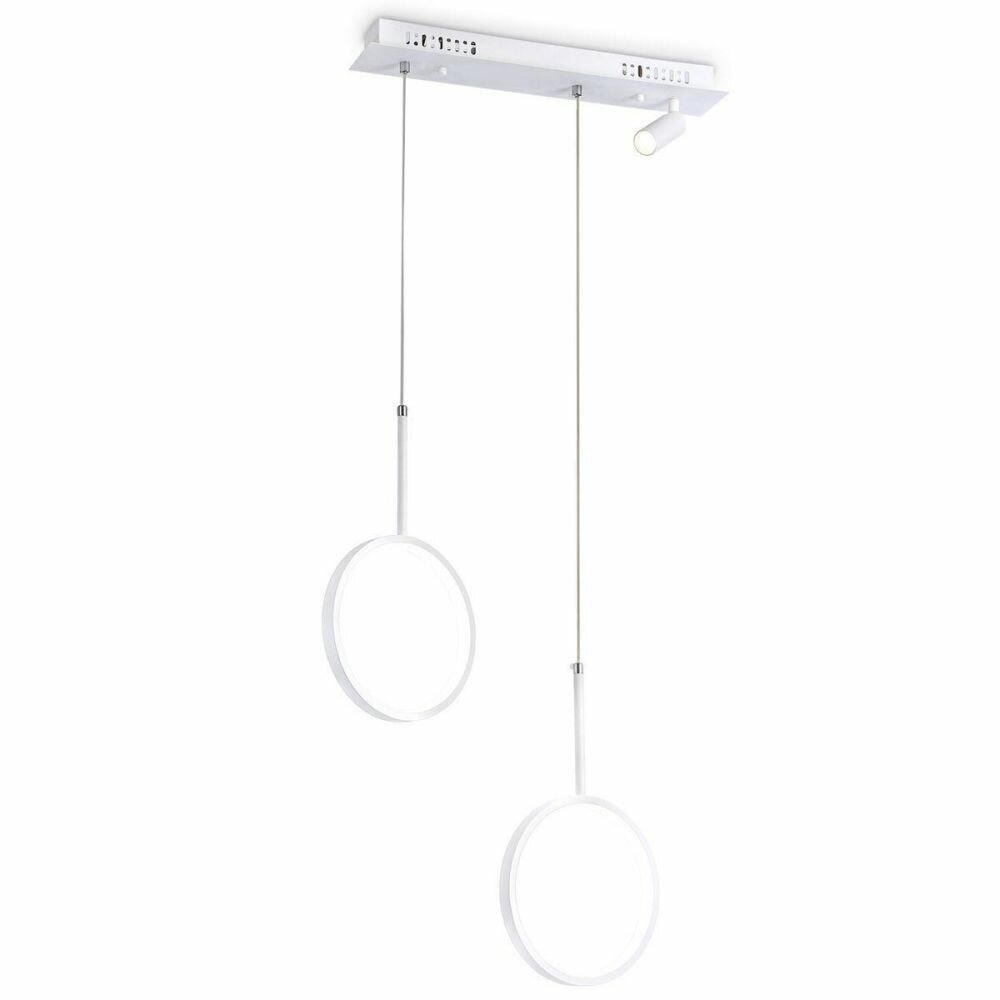 Подвесной LED светильник FL5272/2+1 WH белый 38W 3000K/4200K/6400K+4200K 500*90*1200 (ПДУ ИК)