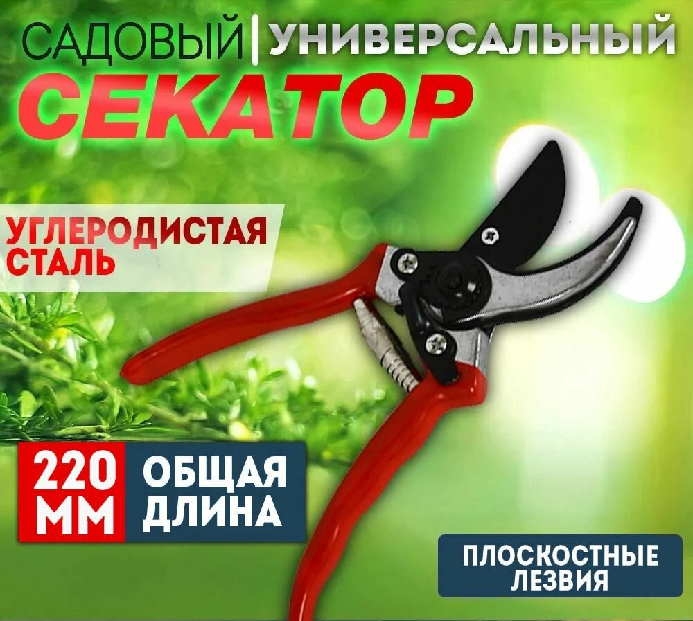 Секатор садовый универсальный  техпром   S 5020A  22 см Сучкорез  кусторез ручной  ножницы садовые для деревьев  кустарников  цветов и комнатных растений