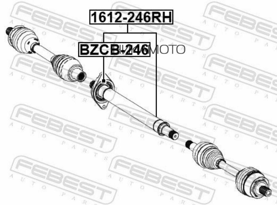 FEBEST BZCB246 Подшипник NISSAN Q30/QX30 H15E 2016.04- приводного вала